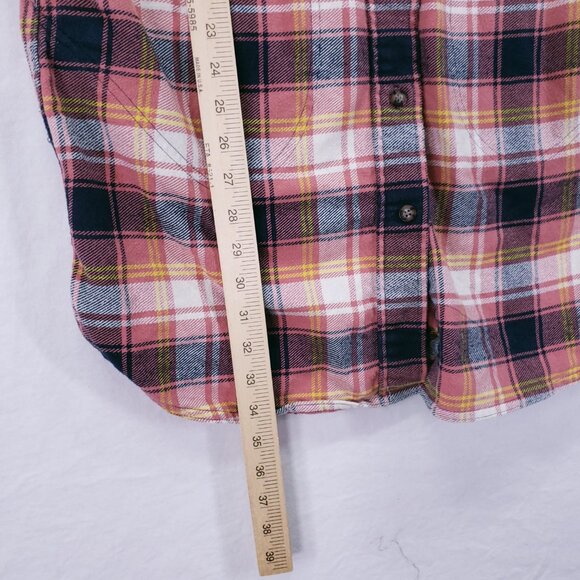 Duluth Trading Co Pink Folklore Flannel Duster Dress Plaid Button Up Size XS - Picture 8 of 16